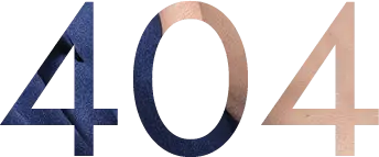 The number 404 in stylized, metallic blue and pink colors.