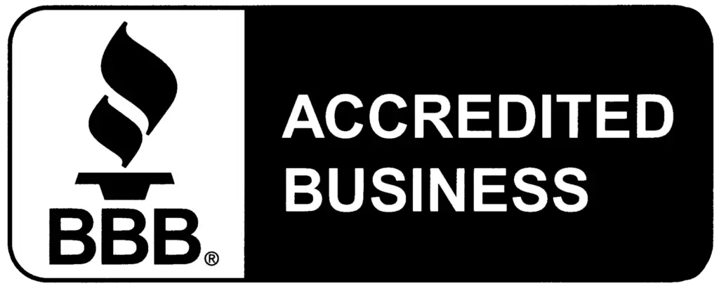 Image shows the Better Business Bureau (BBB) accredited business logo.