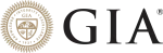 The logo of the Gemological Institute of America, featuring a starburst icon and the text 'GIA' below.